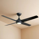132cm 52-inch Black DC Ceiling Fan With Light Remote Control 4 Blade 35W Uplight 132cm 52-inch Black DC Ceiling Fan With Light Remote Control 4 Blade 35W Uplight